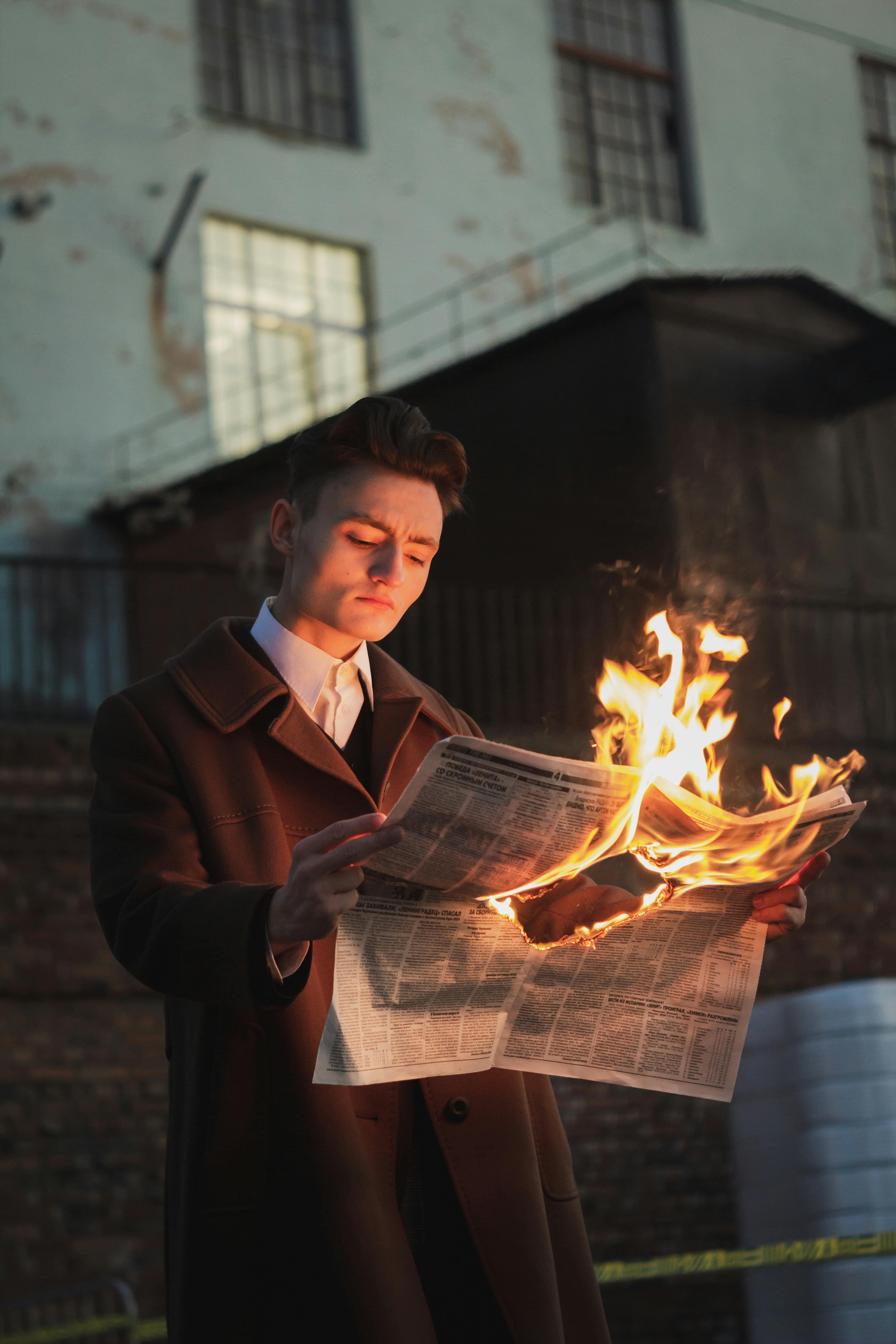 Burning Newspaper